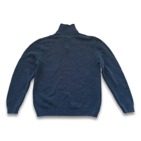 Structure Brand Small Navy Cotton Sweater Slit V Neck Pullover - Picture 5 of 9